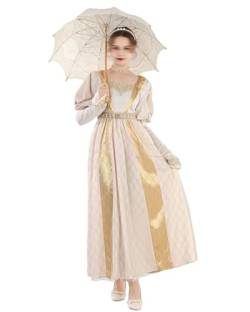FCCAM Renaissance Kleid Damen Viktorianisches Kleid Empire Regency Kleid Brautjungfernkleid L von FCCAM