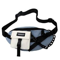 FCYOSO Kleiner Umhängetasche für Herren und Damen, leichter Rucksack mit einem Riemen für Reisen, Sport, Laufen, Wandern, blau, Einheitsgröße von FCYOSO
