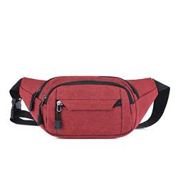 Unisex Klassische Lauf-Hüfttaschen, Mehrzweck-Crossbody-Tasche, Outdoor-Tagesrucksack, leichte Brusttasche, rot, Einheitsgröße, Slingback von FCYOSO