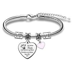 Enkelin Armband Geburtstag Geschenkideen Frauen Teenager Abschluss Inspirierendes Andenken SchäTzen Schmuck Weihnachten Personalisiertes Geschenk Rosa Herz Charm Armreifen Familie Liebe Von Oma Opa von FCZIVA