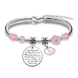 Frauen Armreifen Armbänder Schwester Geburtstagsgeschenke Weihnachten Inspirierende Personalisierte Teenager Abschlussgeschenke I Love You Zurück Zur Schule Beste Wünsche Frauen Schmuck Erinnerung von FCZIVA