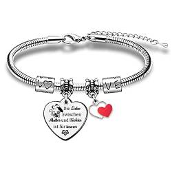 Mama Tochter Armreifen Handgelenk Armband Verstellbar Frauen Muttertag Geburtstagsgeschenk Mama Tochter Liebe für Immer Schmuck Andenken Schätzen Thanksgiving Weihnachtsschleife Geschenke Blumendesign von FCZIVA