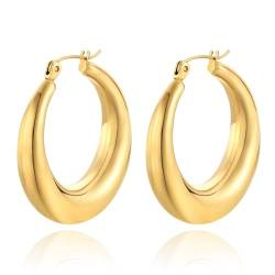 FDCGAS ohrringe - 1 paar Creolen Ohrring für Damen, Hypoallergene Ohrringe Kreolen Creolen Silber Ohrringe Gold für Damen Frauen Mädchen von FDCGAS