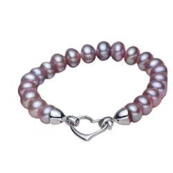 FDCHZQ Armbänder Rundes Perlenarmband for Damen, exquisites neues Armband, Luxusschmuck (Color: Pink, Länge: 21 cm) (Color : 19cm_Purple) von FDCHZQ
