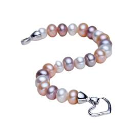 FDCHZQ Armbänder Rundes Perlenarmband for Damen, exquisites neues Armband, Luxusschmuck (Color: Pink, Länge: 21 cm) (Color : 21cm_H) von FDCHZQ
