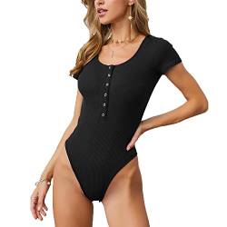 Body Damen Kurzarm mit U Kragen Oberteil Bodysuit Tops Unterziehbody Elegant body für Frauen Sommer M von FDEETY