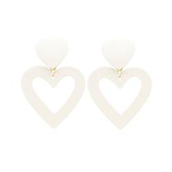 FDEETY Herz Ohrringe Mode für Damen Doppelherz Ohrringe Romantisch Herzform Ohrringe Valentinstag Geburtstag Schmuck Geschenke (Weiß) von FDEETY