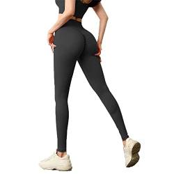 FDEETY Sportleggins Damen Lang Butt Lift Gym Leggings Sporthosen Blickdicht Scrunch Butt Yogahose von FDEETY