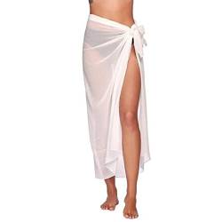 FDEETY Strand Wrap Sarong, Damen Chiffon Strandkleid Bikini Cover Up Sommer Bikini Kleid Damen Pareos & Strandkleider,Multifunktional von FDEETY