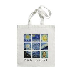 FDEETY Tote Bag Canvas Vintage Oil Painting Einkaufstasche Wiederverwendbare Jutebeutel Groß Umhängetasche Stofftaschen (White-U) von FDEETY