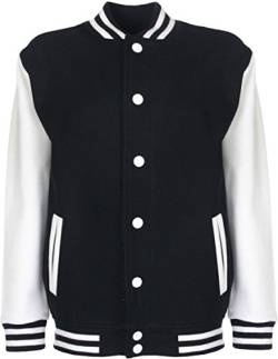 College-Jacke/Freizeitjacke - für Damen und Herren Farbe Schwarz/Weiß Größe M von FDM