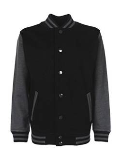 FDM: Kids` College Jacket FV002, Größe:11-13 (152);Farbe:Black/Charcoal von FDM