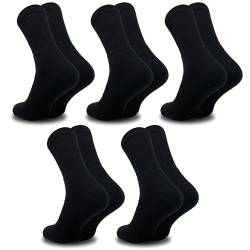 Sportsocken Tennissocken Herren 10 Paar 39-42 Schwarz Baumwolle Atmungsaktive Anti Schweiß Arbeitsocken Work Socken von FEBE