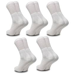 Sportsocken Tennissocken Herren 10 Paar 39-42 Weiß Baumwolle Atmungsaktive Anti Schweiß Arbeitsocken Work Socken von FEBE
