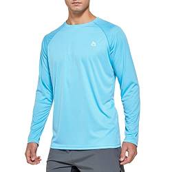 FEDTOSING Herren Sonnenschutz UPF 50+ UV/SPF Langarm T Shirt Outdoor Rashguard Shirts zum Laufen, Angeln, Wandern Blue 3XL von FEDTOSING