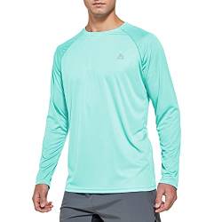 FEDTOSING Herren Sonnenschutz UPF 50+ UV/SPF Langarm T Shirt Outdoor Rashguard Shirts zum Laufen, Angeln, Wandern Green 3XL von FEDTOSING