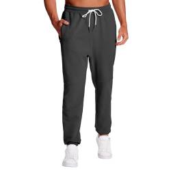 FEDTOSING Jogginghose Herren Fitness Spotshose Slim Fit Trainingshose Sweatpants Chino Baumwolle Taschen(Schwarz S) von FEDTOSING