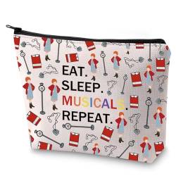 FEELMEM Annie The Musical Inspired Gift Eat Sleep Musicals Repeat Canvas Kosmetiktasche Waisenhaus Annie Geschenk, beige, Einheitsgröße, Kosmetiktasche von FEELMEM