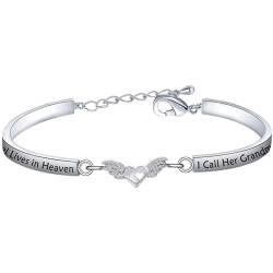 FEELMEM Gedenkarmband für den Verlust des Familienmitglieds, Geschenk "My Guardian Angel Lives in Heaven I Call Him/Her Dad Mom Grandpa Son Grandma, Kupfer von FEELMEM