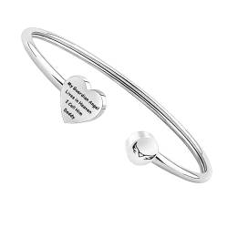 FEELMEM Geschenk für den Verlust der Eltern, "My My Guardian Angel Lives in Heaven I Call Her/Him Mommy/Daddy", Armband in Erinnerung an Mutter und Vater, Edelstahl von FEELMEM