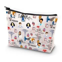 FEELMEM Grey's TV Show inspiriertes Geschenk Grey's Nursing Geschenk Grey's Make-up-Tasche Arzt Geschenk Kosmetiktasche für Grey's Fans, beige, Einheitsgröße, Make-up-Tasche von FEELMEM