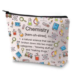 FEELMEM Kosmetiktasche mit Chemie-Definition, Chemie, Wissenschaft, Lehrer, Wissenschaftler, Physiker, Chemie, Abschluss, Geschenktasche, Beige, ONE SIDE, modisch von FEELMEM