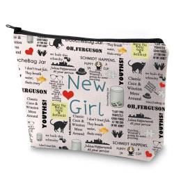 FEELMEM Kosmetiktasche mit Zitat "New And Girl", TV-Serie, Geschenk für Fans der TV-Serie, Beige, ONE SIDE, modisch von FEELMEM