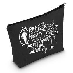 FEELMEM Morticia Make-up-Tasche für Adams Movie Fans Normal is an Illusion Kosmetiktasche Horrorfilm Merchandise Horror Gothic Geschenk, beige, Einheitsgröße, Make-up-Tasche von FEELMEM