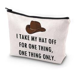 FEELMEM Smokey Bandit inspirierte Make-up-Tasche Comedy Trucking Film Geschenk I Take My Hat Off for One Thing Kosmetiktasche für Fans, beige, Einheitsgröße, Make-up-Tasche von FEELMEM