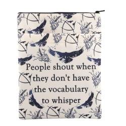 FEELMEM The Raven Cycle Inspired Gift People Shout When They Don't Have The Vocabulary to Whisper Book Zipper Pouch von FEELMEM