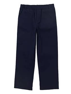 FEESHOW Baby Kinder Jungen Anzughose Regular Fit Chino Hose Gerade Schuluniform Pants Mit Elastische Taille Marineblau_B 122-128/7-8 Jahre von FEESHOW