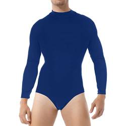 FEESHOW Herren Body Kurzarm Bodysuit Jumpsuit Fitness Sport Shirt Erwachsene Strampler Einteiliger Unterwäsche Nachtwäsche Königsblau_B L von FEESHOW