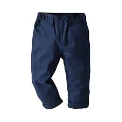 FEESHOW Jungen Chinohose Kinder Baby Lange Hose Straight mit elastische Taillen Casual Sport Sweatpants Baumwolle Navy Blau 86-92/18-24 Monate von FEESHOW