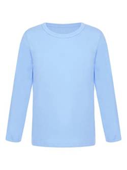 FEESHOW Kinder Ski- & Thermohemd Jungen Mädchen Basic Thermo Unterwäsche Oberteil Langarmshirt Top Hemd Bluse für Winter Herbst Hellblau_D 98-104/3-4 Jahre von FEESHOW