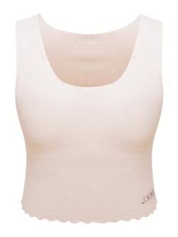 FEESHOW Mädchen Bustier Nahtlos Sport Bra Breite Träger BH Leibchen Tanktop für Sport Yoga Schlaf Nude 146-152/11-12 Jahre von FEESHOW