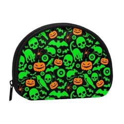 Aufbewahrungstasche mit Blumen und Schmetterlingen, kompakte und praktische Brieftasche für Kleingeld, Green Ghost Horror Halloween Kürbis, Einheitsgröße von FEETOX