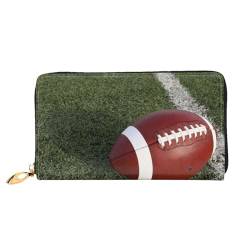 FEETOX American Football Lange Clutch Geldbörse Leder Geldbörsen Clutch Leder Geldbörsen Mode Leder Geldtasche Lange Bifold Leder Billfold, Schwarz , Einheitsgröße von FEETOX