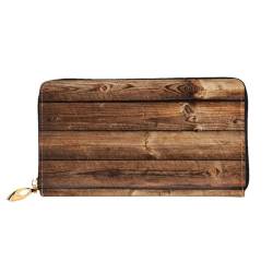 FEETOX Braun Holz Lange Kupplung Brieftasche Leder Geldbörsen Clutch Leder Geldbörsen Mode Leder Geldtasche Lange Bifold Leder Billfold, Schwarz , Einheitsgröße von FEETOX