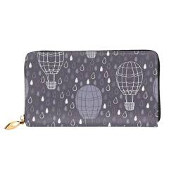 FEETOX Heißluftballon Lange Kupplung Brieftasche Leder Geldbörsen Clutch Leder Geldbörsen Mode Leder Geldtasche Lange Bifold Leder Billfold, Schwarz , Einheitsgröße von FEETOX