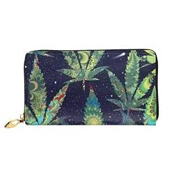 FEETOX Lange Handheld Leder Geldbörse Mode Ein Puff in Time Weed Brieftasche Business Leder Pocketbook Geldtasche für Geschenke, Schwarz , Einheitsgröße von FEETOX