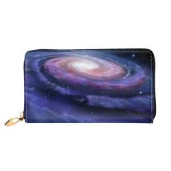 FEETOX Space Photo Lange Clutch Geldbörse Leder Geldbörsen Clutch Leder Geldbörsen Mode Leder Geldtasche Lange Bifold Leder Billfold, Schwarz , Einheitsgröße von FEETOX