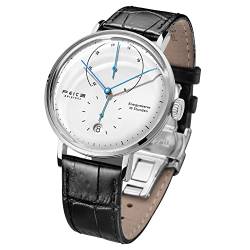 FEICE Herrenuhr Automatik Armbanduhren mit Lederarmband Armbanduhr für Männer mit Gewölbtes Mineralglas Klassisch Armbanduhr Mechanische Watch - FM202 von FEICE