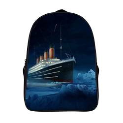 FEIGENBAOMU Kinder Schulrucksack Titanic Fashion Schultasche Unisex Schultasche Freizeit Schule Reiserucksack （40x28x16cm） 3D Cooler Rucksack von FEIGENBAOMU