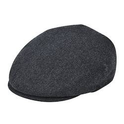 FEINION Herren Woll-Tweed Newsboy Ivy Cap Gatsby Golf Flat Hat, dunkelgrau, 60 EU von FEINION