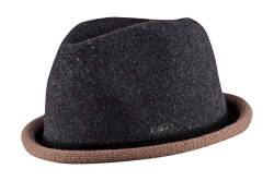 FEINZWIRN Boston - moderner Trilby Hut in 4 Farben mit farbig abgesetzer Krempe - Top Qualität (braun-grau-l-xl) von FEINZWIRN