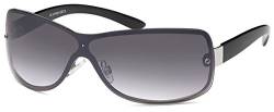FEINZWIRN Glamour - Sonnenbrille Monoscheibe mit Strasssteinen, 2 versch. Farben, Designer -Sonnenbrille (schwarz-ohne-Strass) von FEINZWIRN