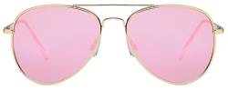 FEINZWIRN Sonnenbrille verspiegelt mit farbigen Glas Brillenbeutel (pink-verspiegelt) von FEINZWIRN