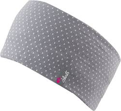 FEINZWIRN Zurich Headband, Sommerband Für Freizeitaktive, zweifarbiges Stirnband aus atmungsaktivem Baumwolljersey (grau-weiß) von FEINZWIRN