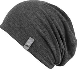 FEINZWIRN leichte Beanie Mütze in modernen Mustern und Farben - Leed (Darkgrey) von FEINZWIRN