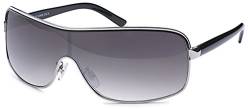 FEINZWIRN sportliche Sonnenbrille Macon mit Verlaufsglas und Monoscheibe + Brillenbeutel - Sonnenbrillen Unisex (Schwarz) von FEINZWIRN